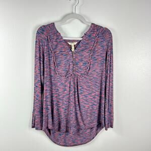 NEW Matilda Jane Purple Pink Ruffle Long Sleeved Blouse Size XS Moments With You